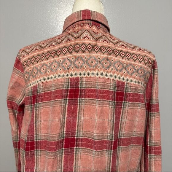Aeropostale pink plaid button up shirt,tie at the waist, knitted back size M - Picture 5 of 8